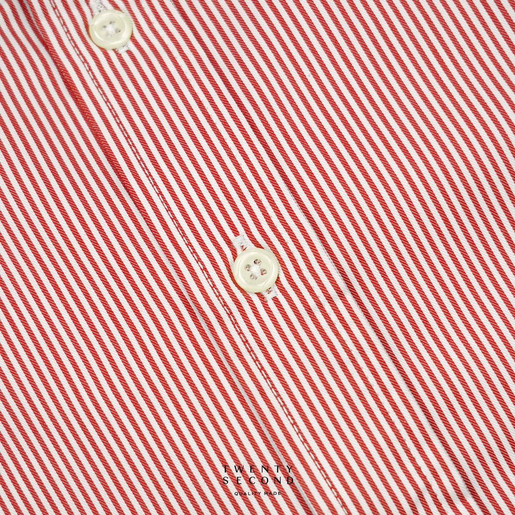 WRINKLE FREE “OFF DUTY” SHIRT - STRIPE RED (Regular Fit)