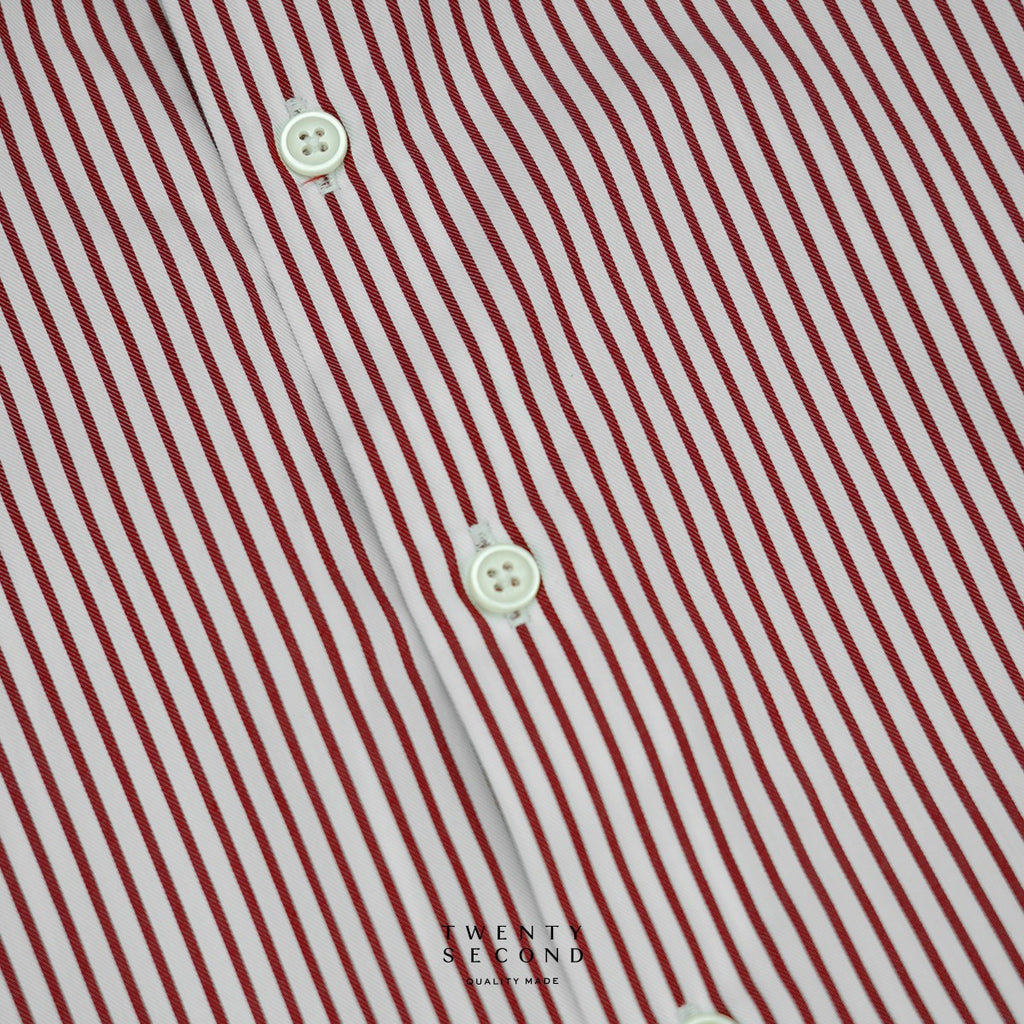 WRINKLE FREE SHIRT - STRIPE RED (Slim Fit)