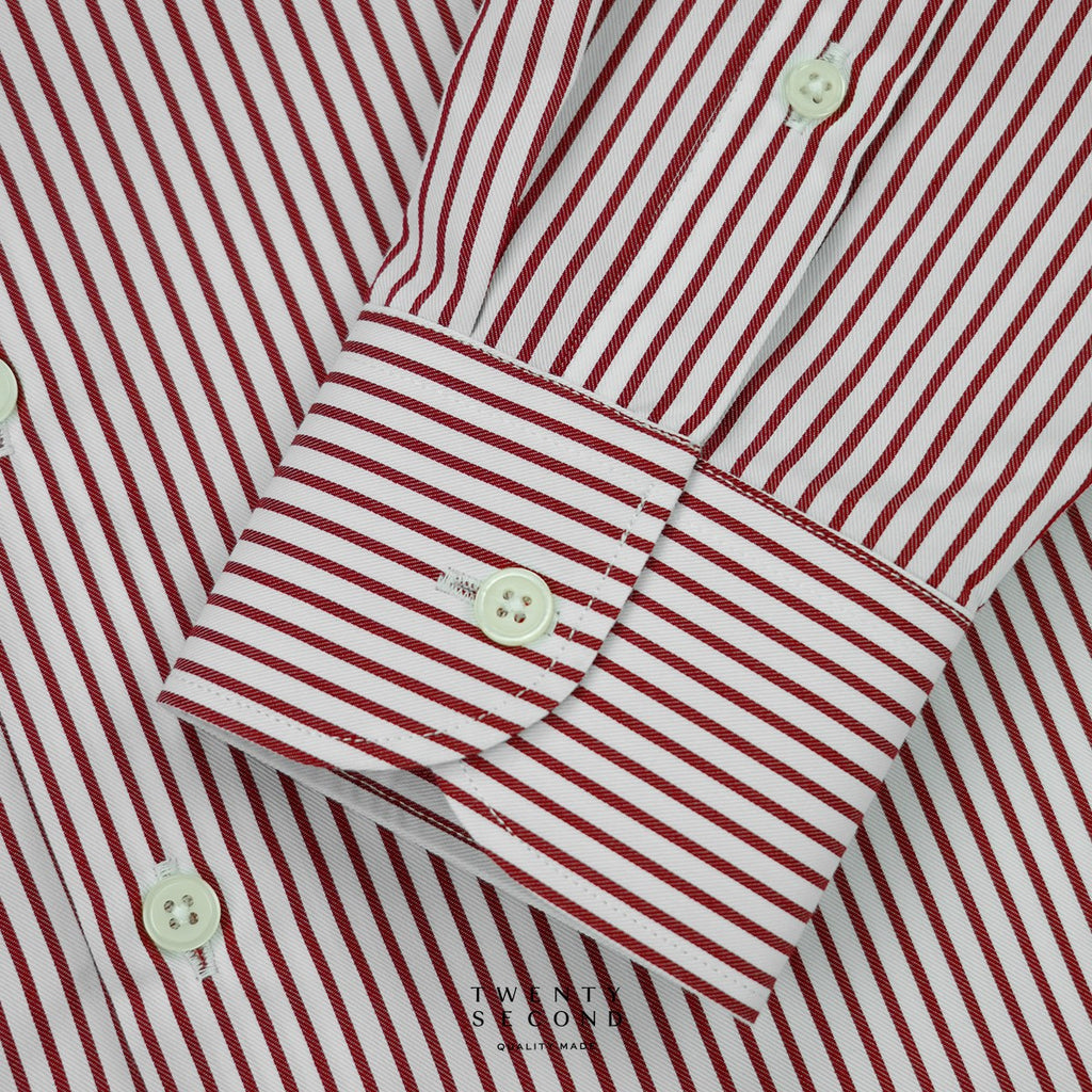 WRINKLE FREE SHIRT - STRIPE RED (Slim Fit)