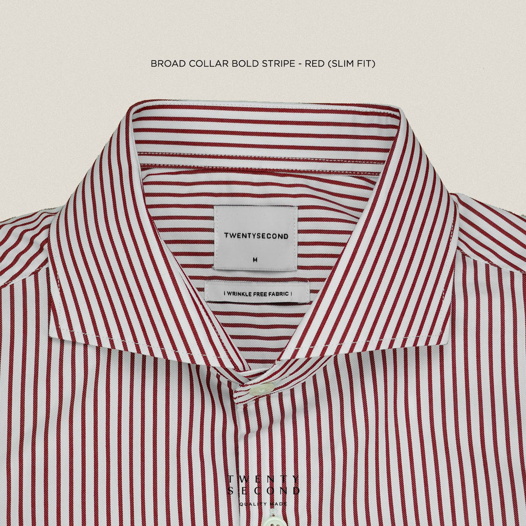 WRINKLE FREE SHIRT - STRIPE RED (Slim Fit)