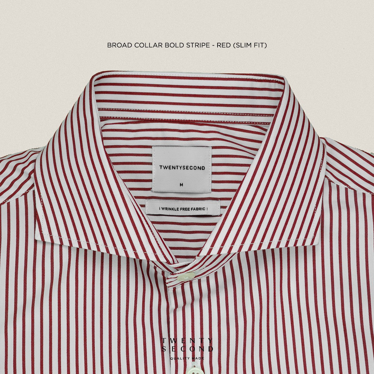 WRINKLE FREE SHIRT - STRIPE RED (Slim Fit)