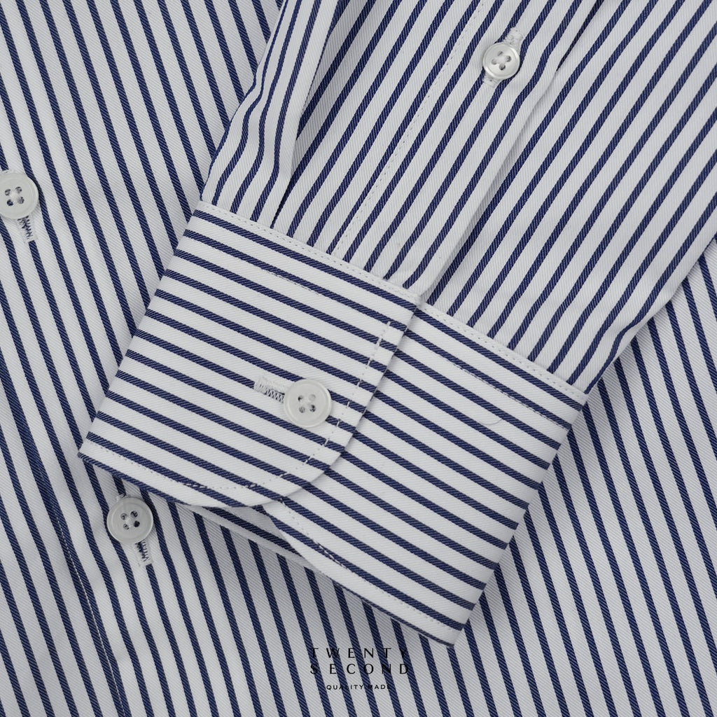 WRINKLE FREE SHIRT - STRIPE DARK BLUE (Slim Fit)