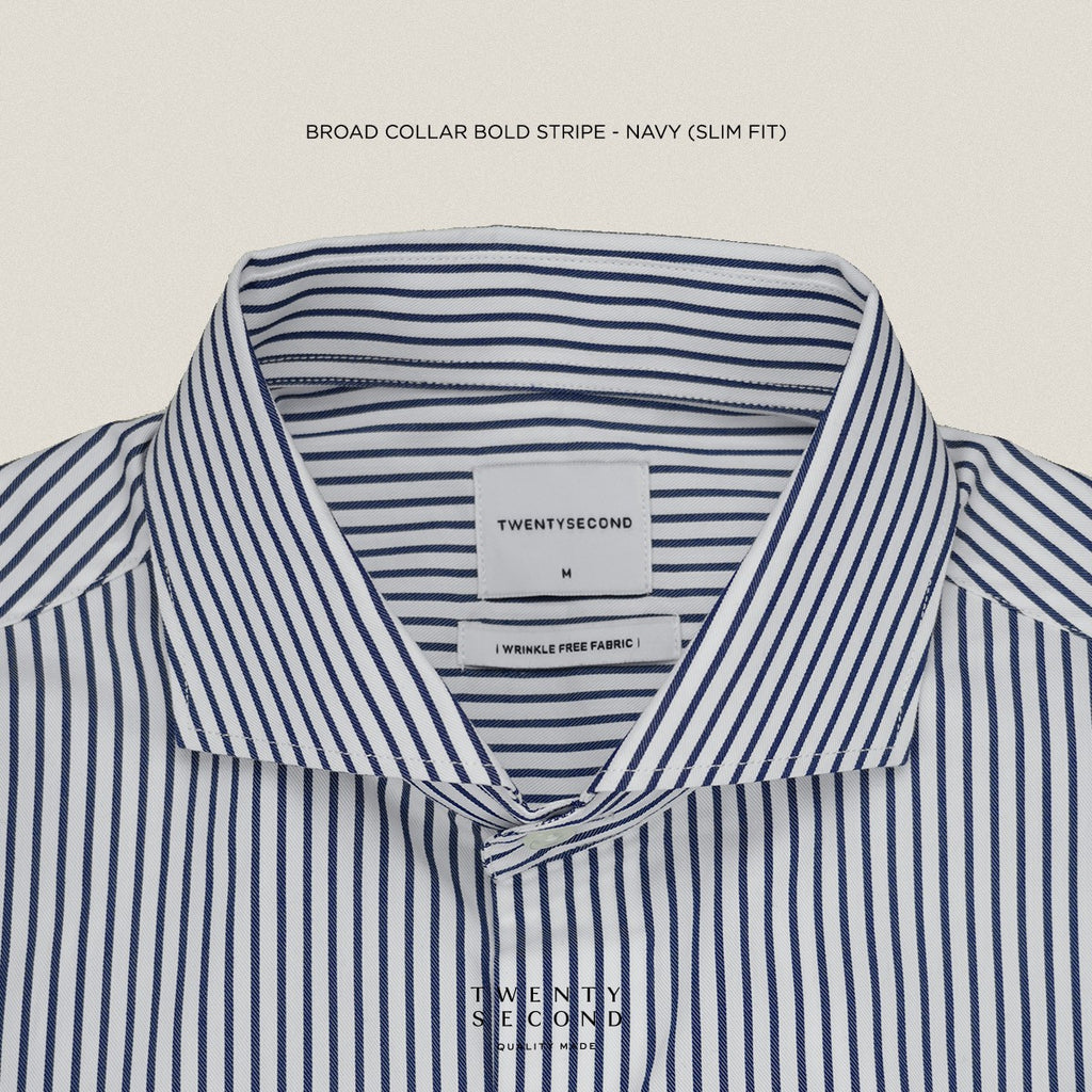 WRINKLE FREE SHIRT - STRIPE DARK BLUE (Slim Fit)