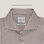 WRINKLE FREE  SHIRT - STRIPE BROWN (Slim Fit)