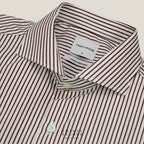 WRINKLE FREE  SHIRT - STRIPE BROWN (Slim Fit)