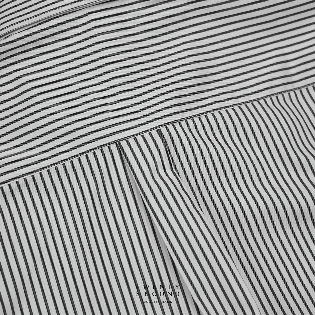 WRINKLE FREE SHIRT - STRIPE BLACK (Slim Fit)
