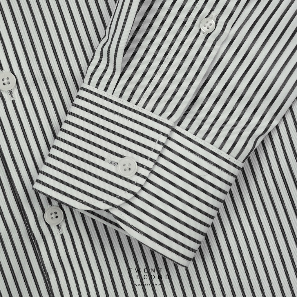WRINKLE FREE SHIRT - STRIPE BLACK (Slim Fit)
