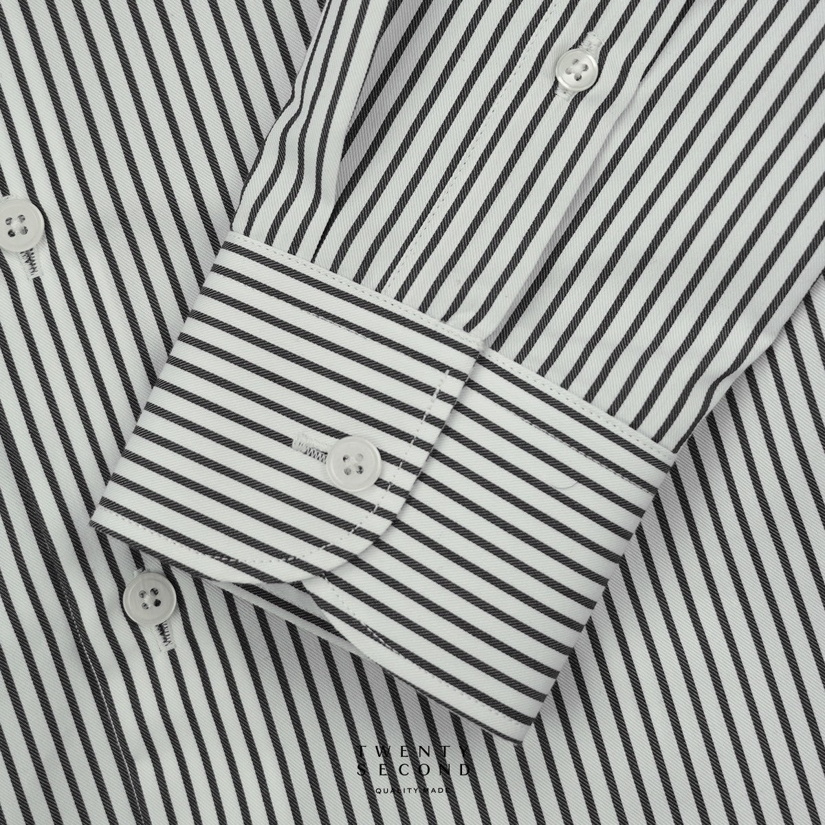 WRINKLE FREE SHIRT - STRIPE BLACK (Slim Fit)