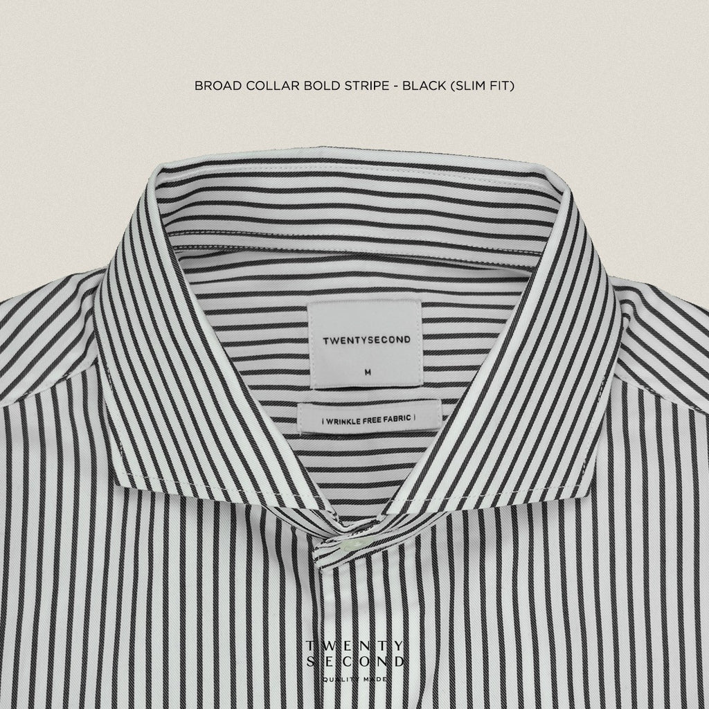 WRINKLE FREE SHIRT - STRIPE BLACK (Slim Fit)