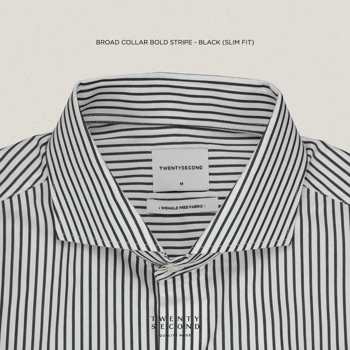 WRINKLE FREE SHIRT - STRIPE BLACK (Slim Fit)