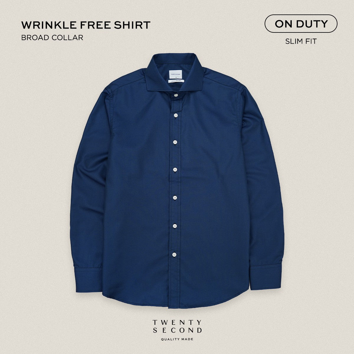 WRINKLE FREE SHIRT - DARK BLUE (Slim Fit)