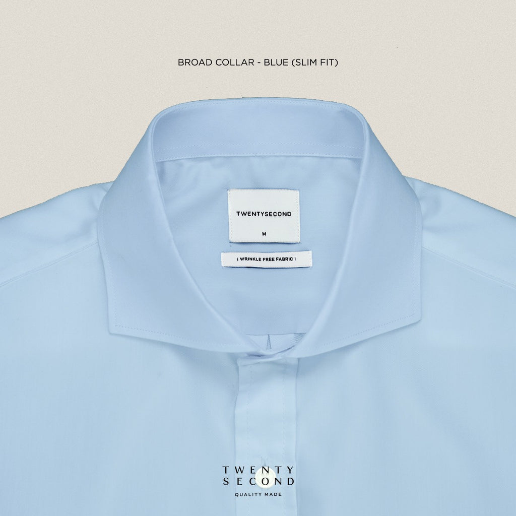 WRINKLE FREE SHIRT - BLUE (Slim Fit)