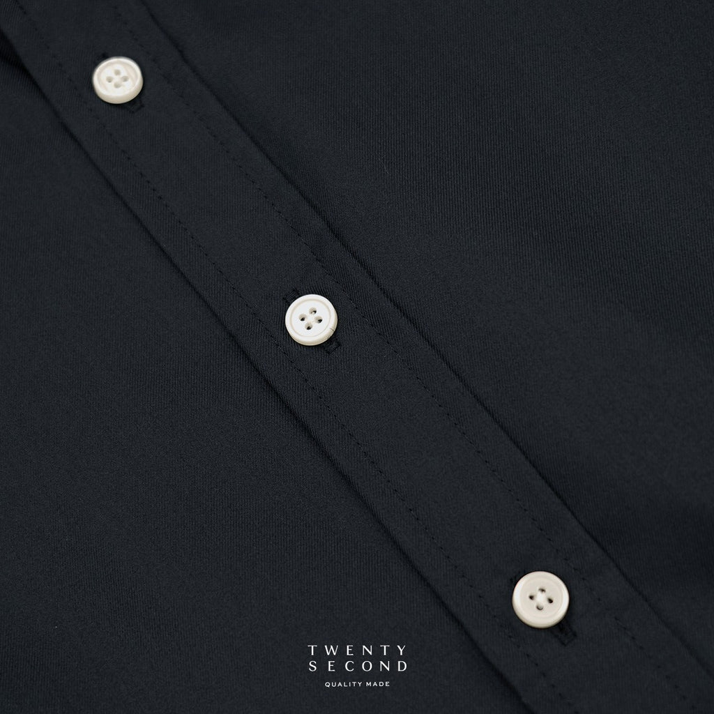 WRINKLE FREE SHIRT - BLACK (Slim Fit)