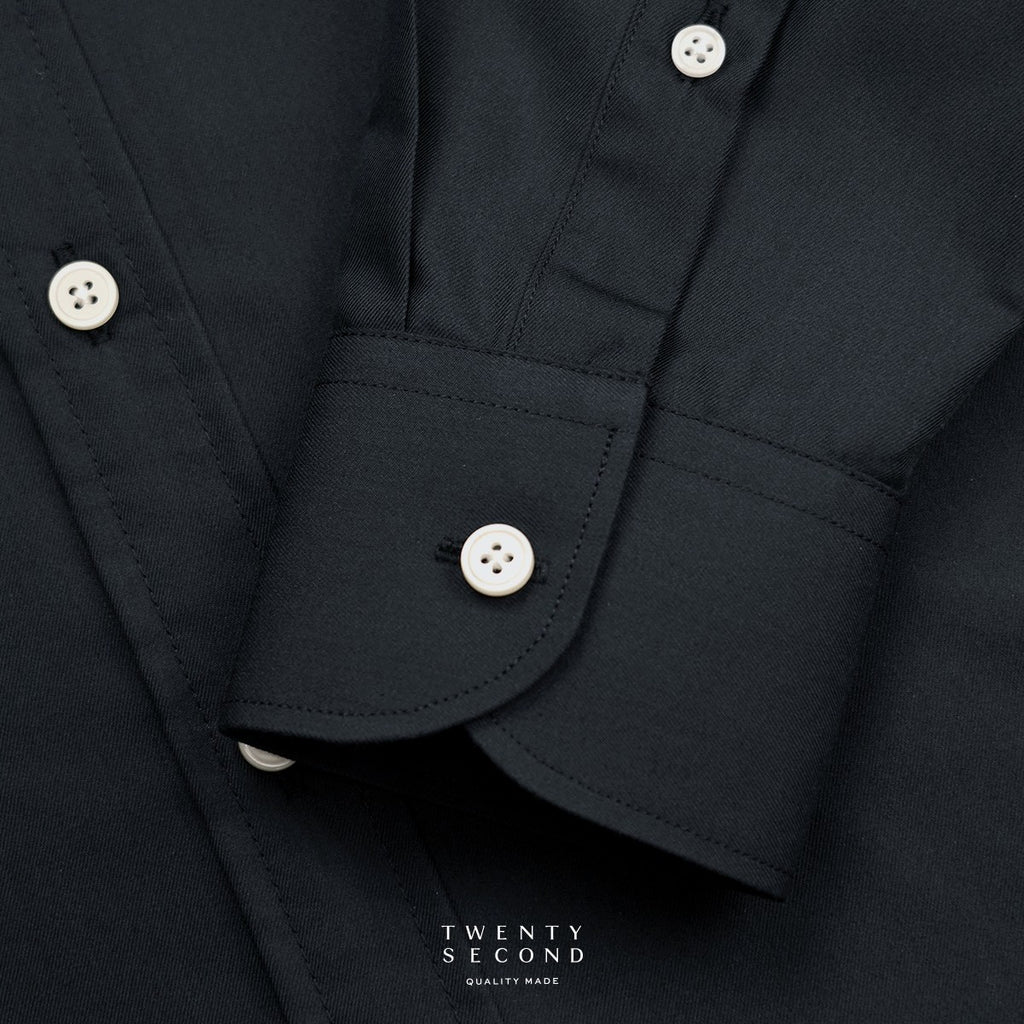WRINKLE FREE SHIRT - BLACK (Slim Fit)