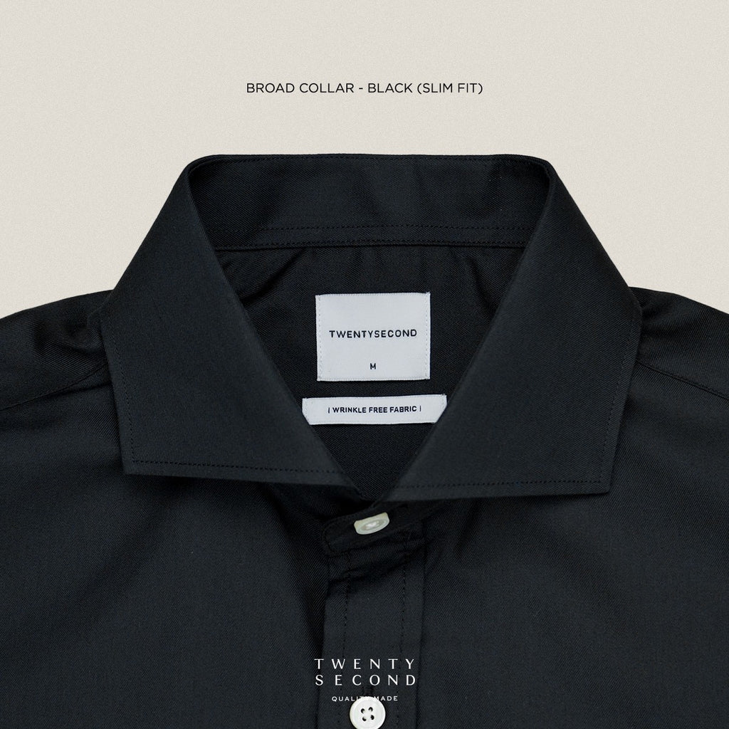 WRINKLE FREE SHIRT - BLACK (Slim Fit)