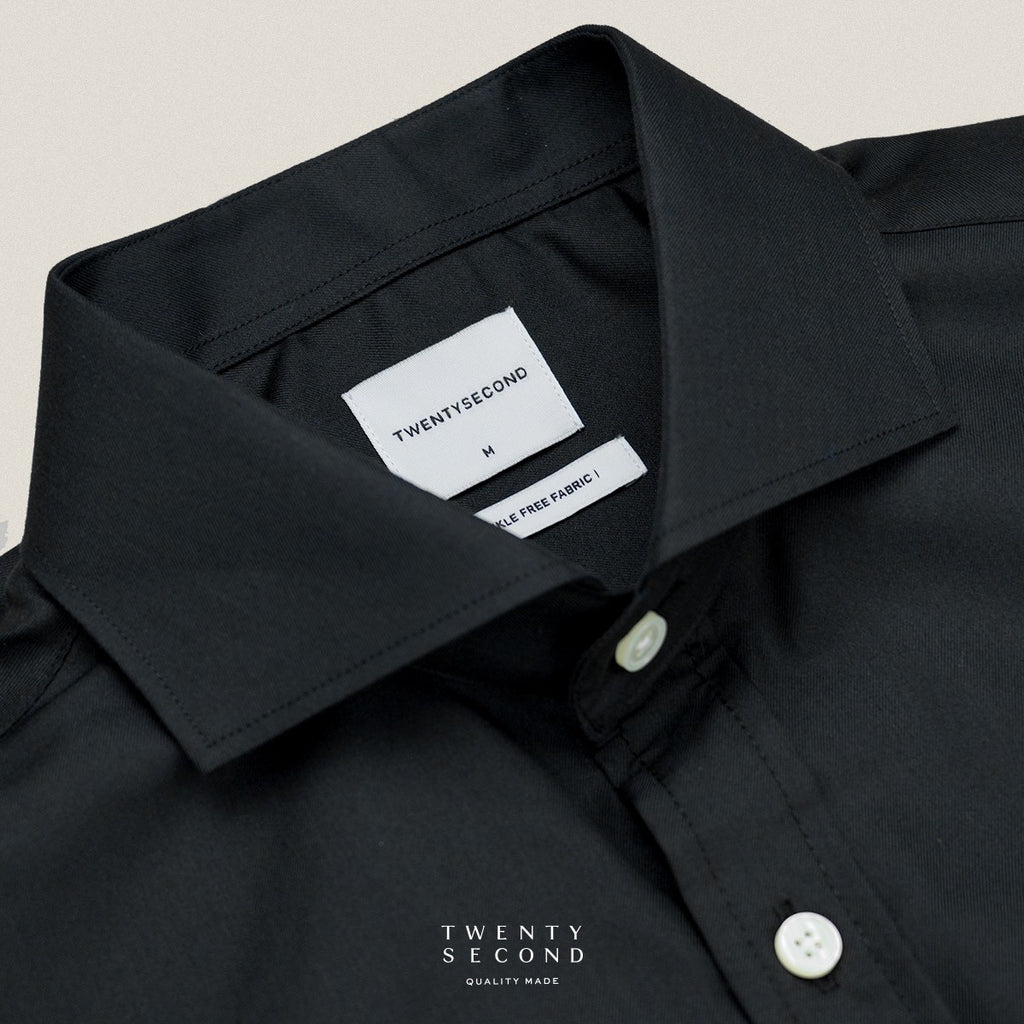 WRINKLE FREE SHIRT - BLACK (Slim Fit)
