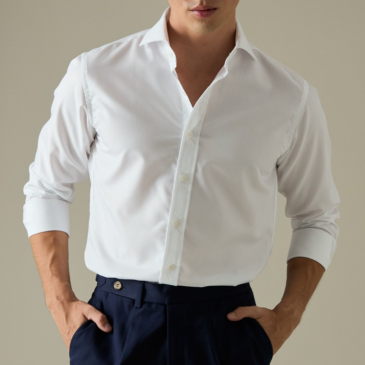 WRINKLE FREE SHIRT - WHITE (Slim Fit)
