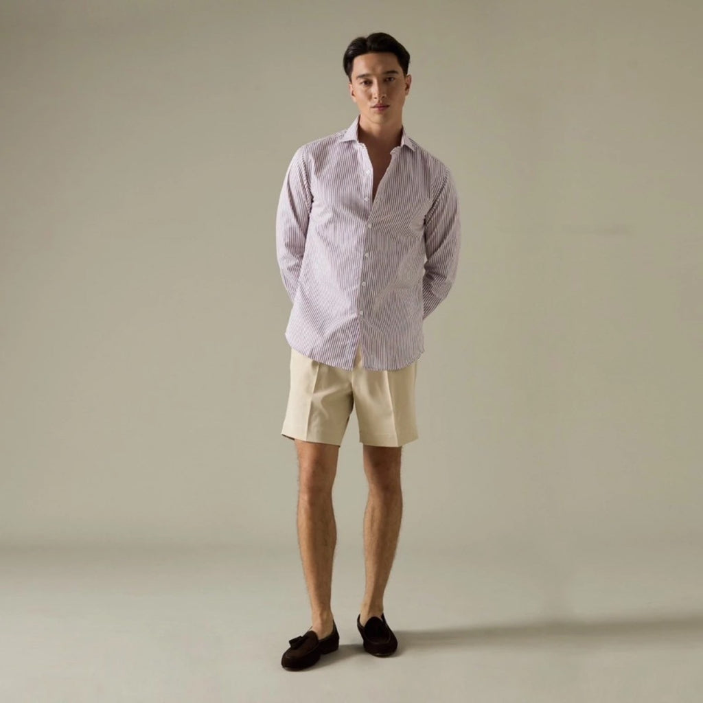 WRINKLE FREE SHIRT - STRIPE RED (Slim Fit)
