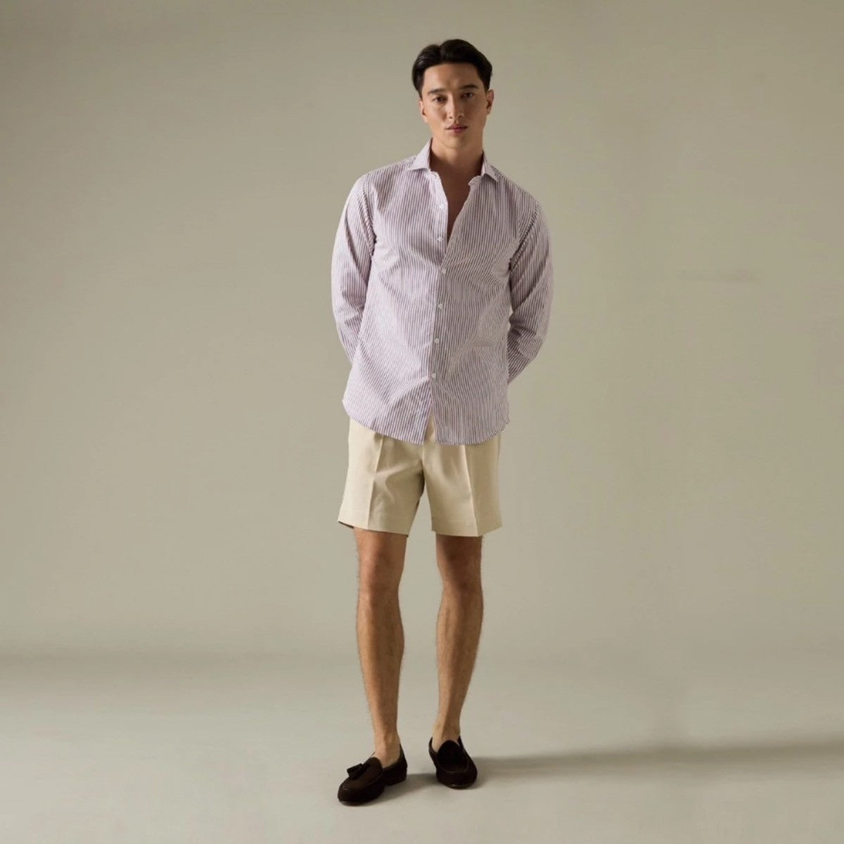 WRINKLE FREE SHIRT - STRIPE RED (Slim Fit)