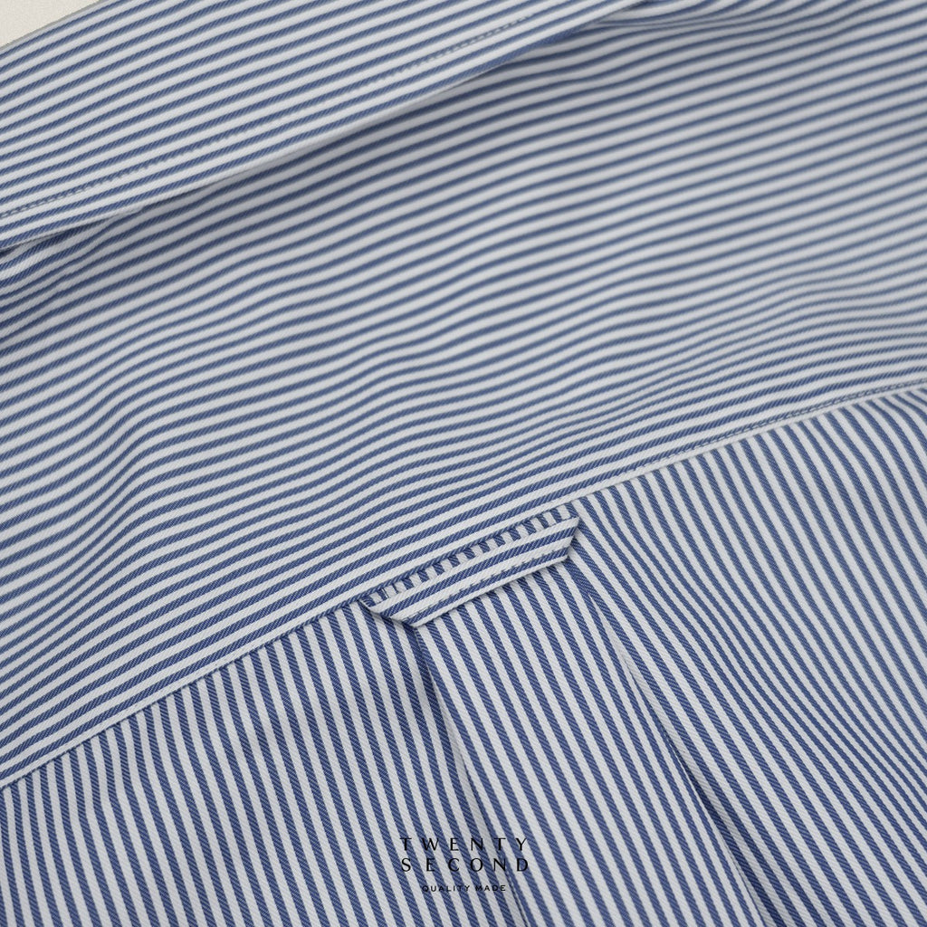 WRINKLE FREE BTD SHIRT - DARK BLUE STRIPE (Slim Fit)