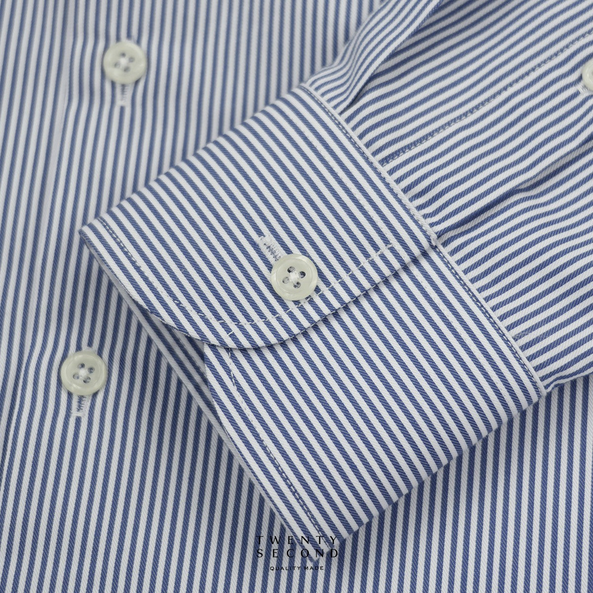 WRINKLE FREE BTD SHIRT - DARK BLUE STRIPE (Slim Fit)