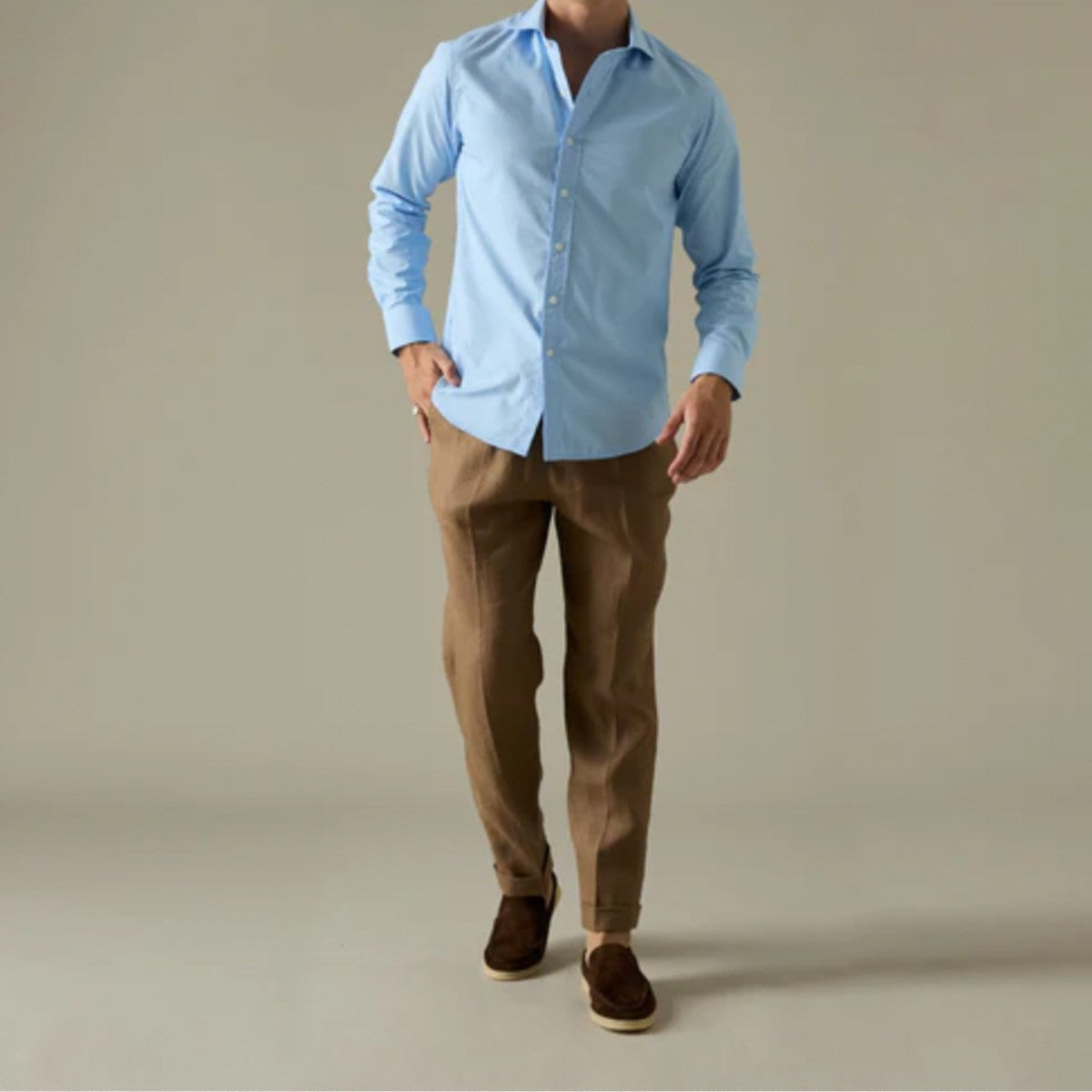 WRINKLE FREE SHIRT - BLUE (Slim Fit)