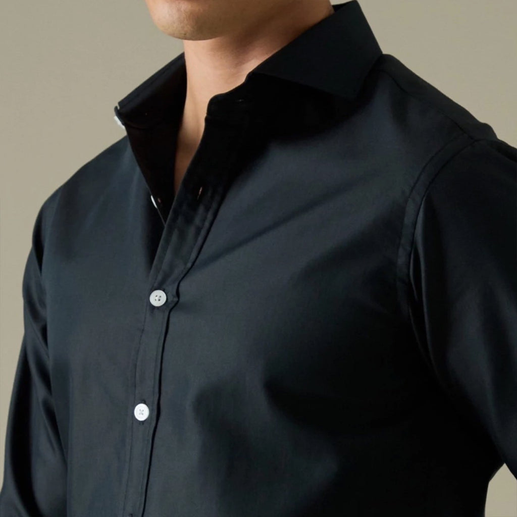 WRINKLE FREE SHIRT - BLACK (Slim Fit)