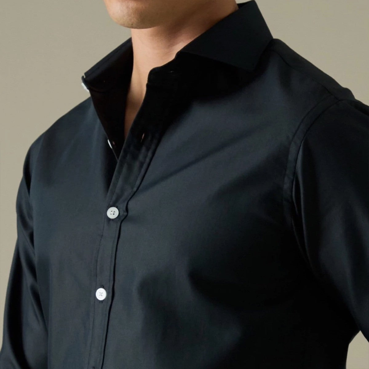 WRINKLE FREE SHIRT - BLACK (Slim Fit)
