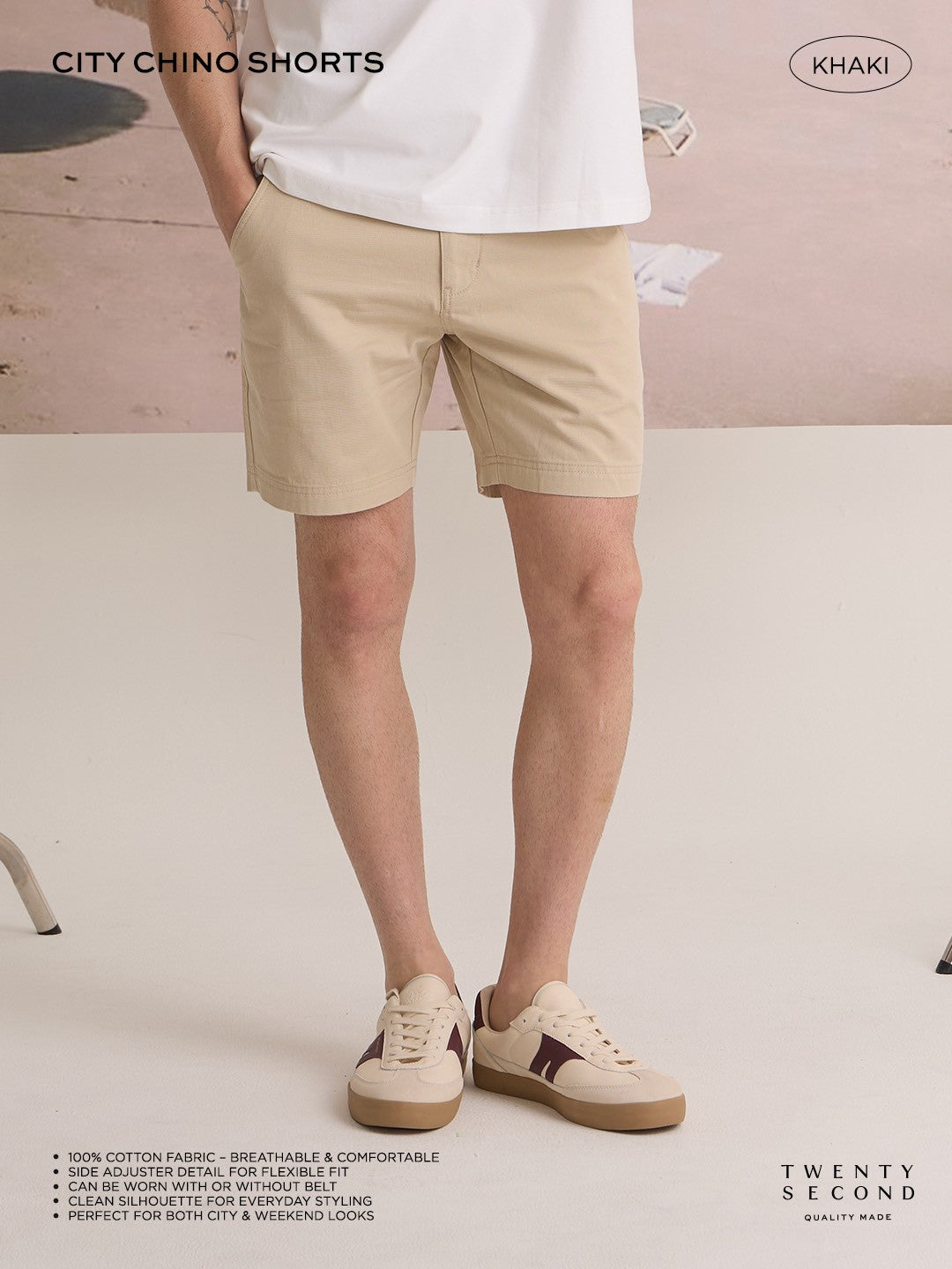 CITY CHINO SHORTS - KHAKI