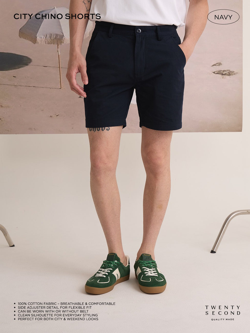 CITY CHINO SHORTS - NAVY