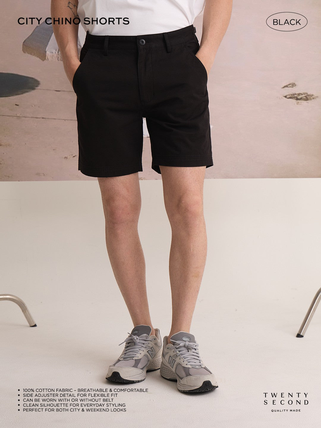 CITY CHINO SHORTS - BLACK