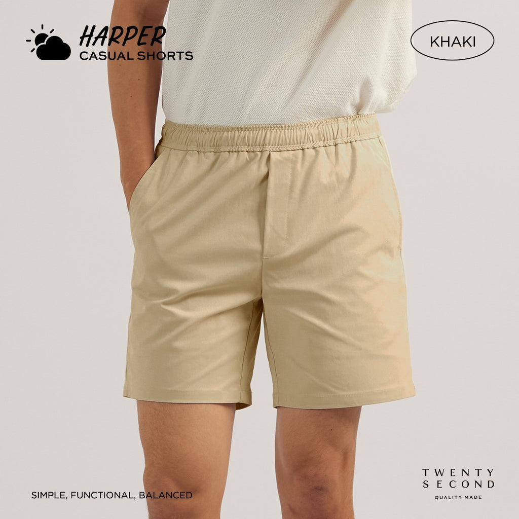HARPER CASUAL SHORTS - KHAKI