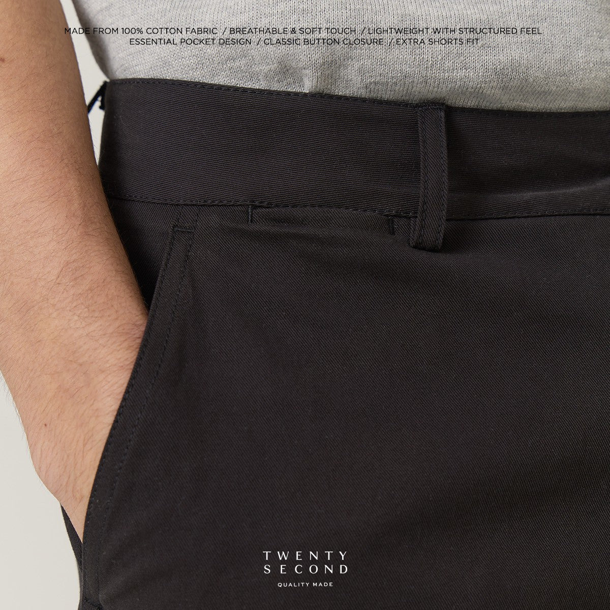 URBAN CHINO SHORTS - BLACK