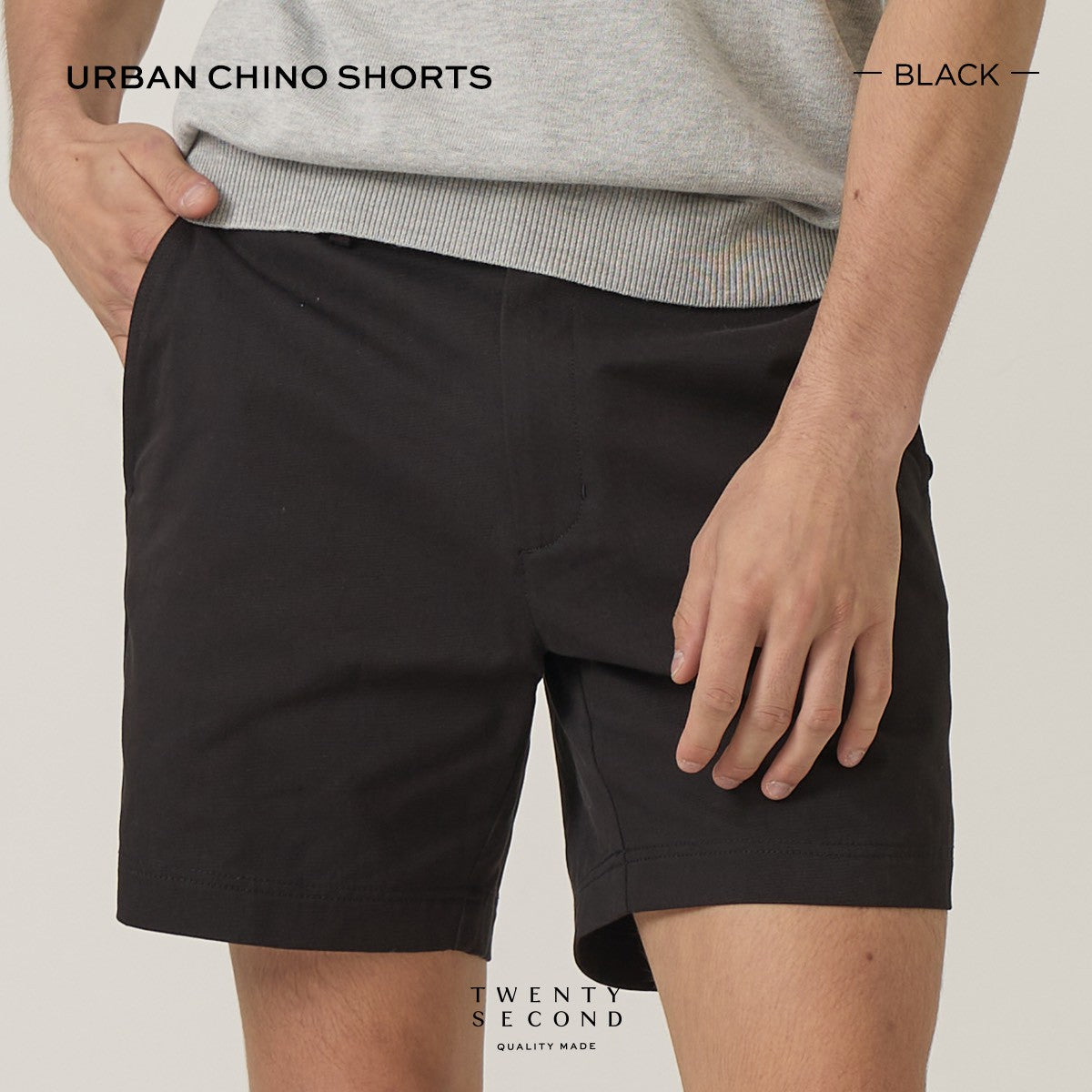 URBAN CHINO SHORTS - BLACK