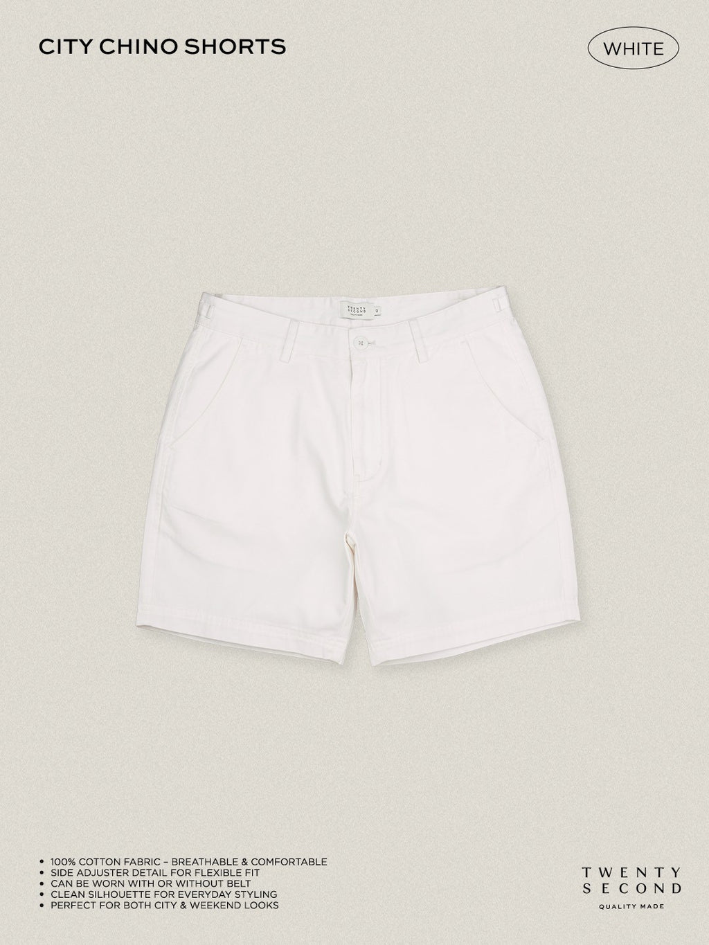 CITY CHINO SHORTS - WHITE