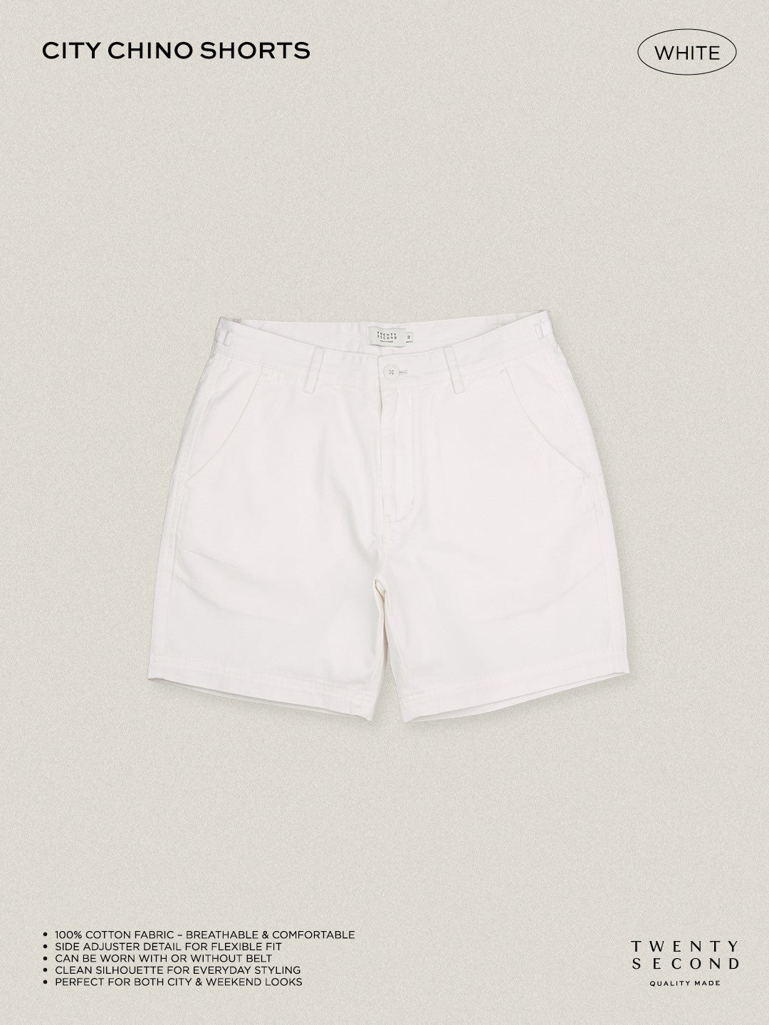 CITY CHINO SHORTS - WHITE