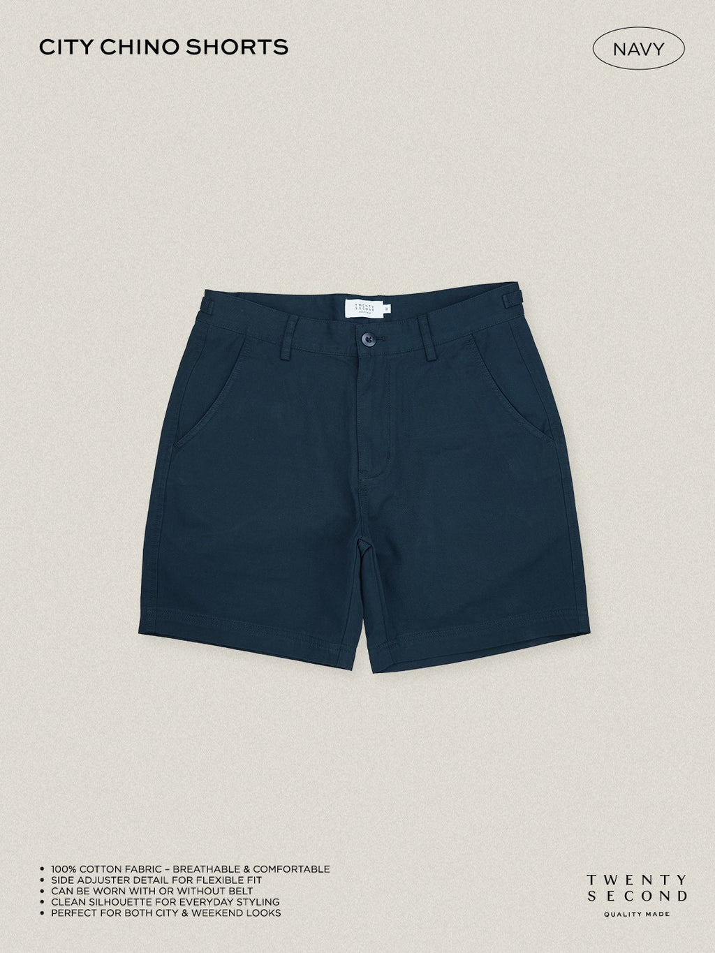 CITY CHINO SHORTS - NAVY