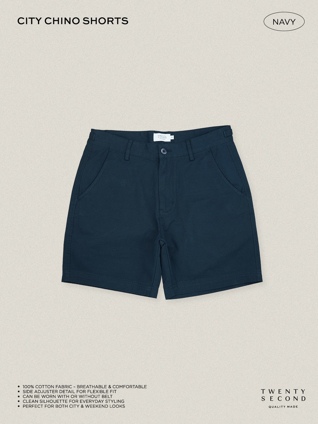 CITY CHINO SHORTS - NAVY