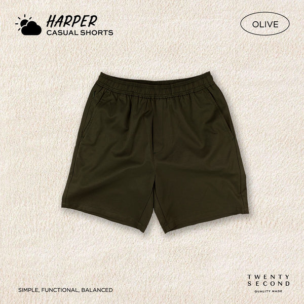 HARPER CASUAL SHORTS - OLIVE