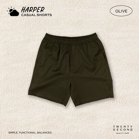 HARPER CASUAL SHORTS - OLIVE