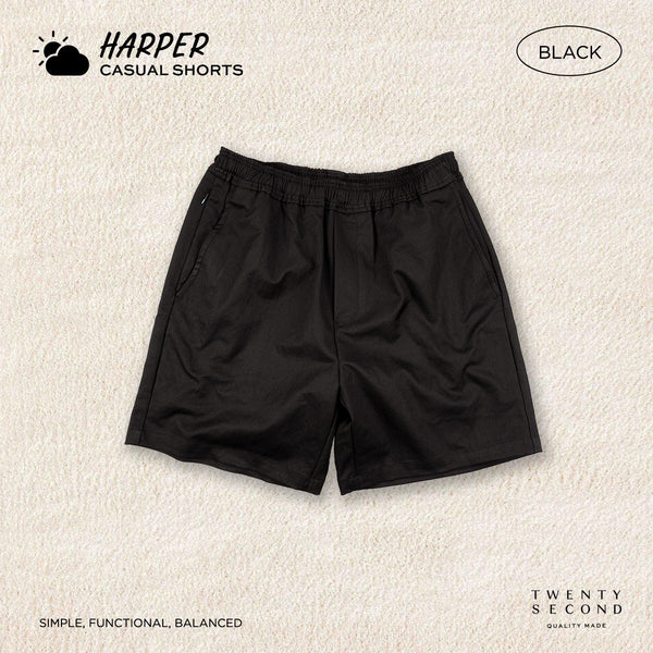 HARPER CASUAL SHORTS - BLACK