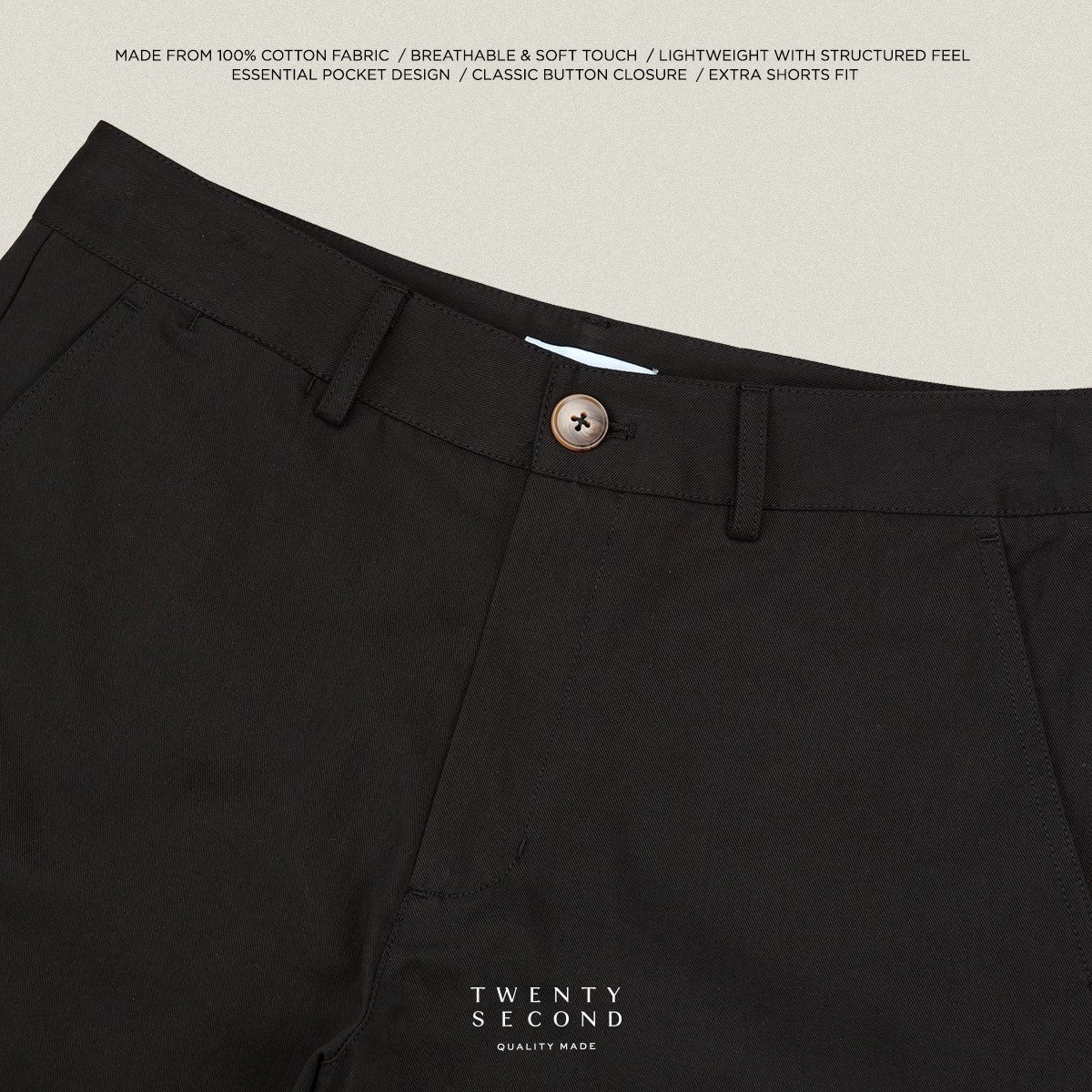 URBAN CHINO SHORTS - BLACK