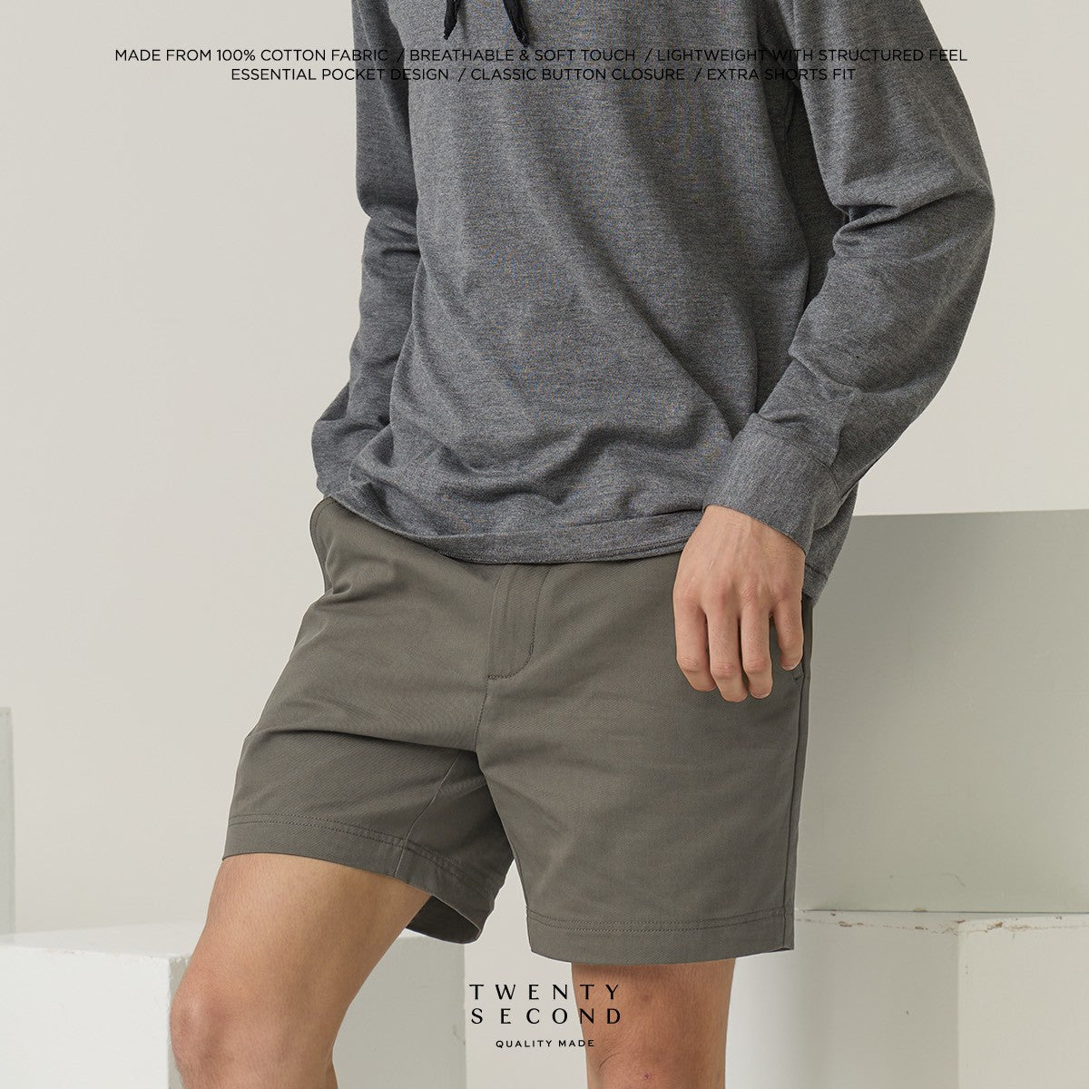 URBAN CHINO SHORTS - GREY