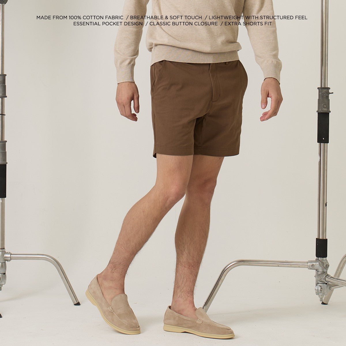 URBAN CHINO SHORTS - BROWN