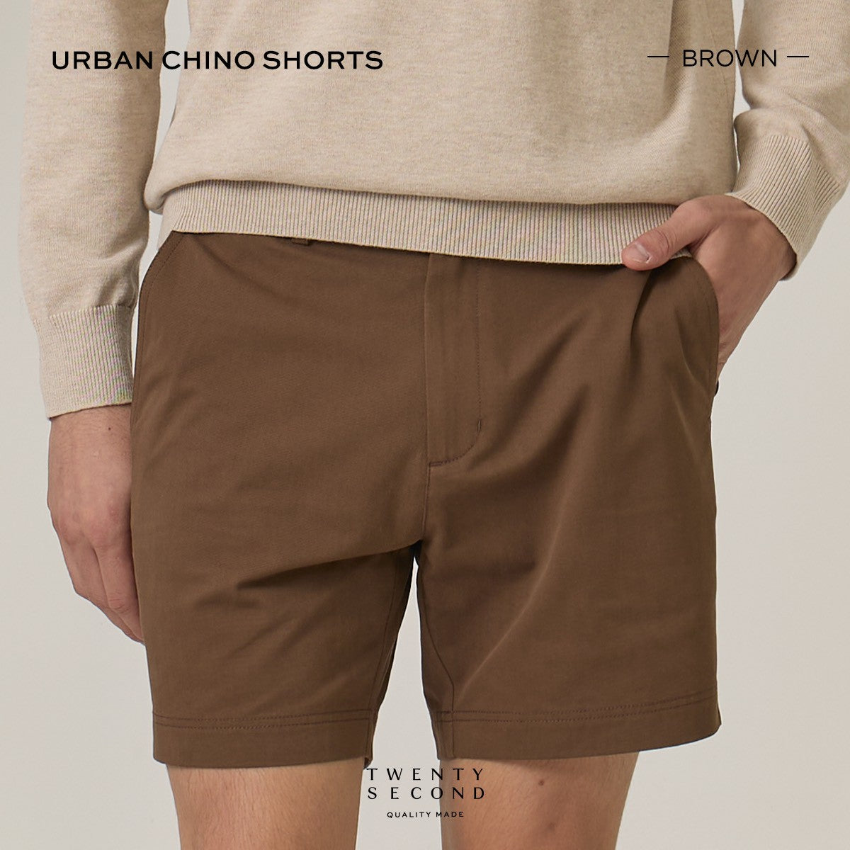 URBAN CHINO SHORTS - BROWN