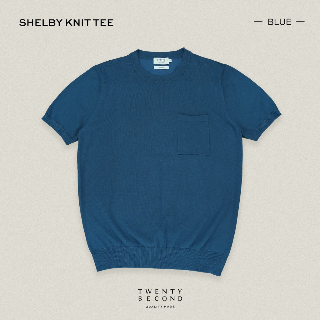 SHELBY KNIT TEE - BLUE