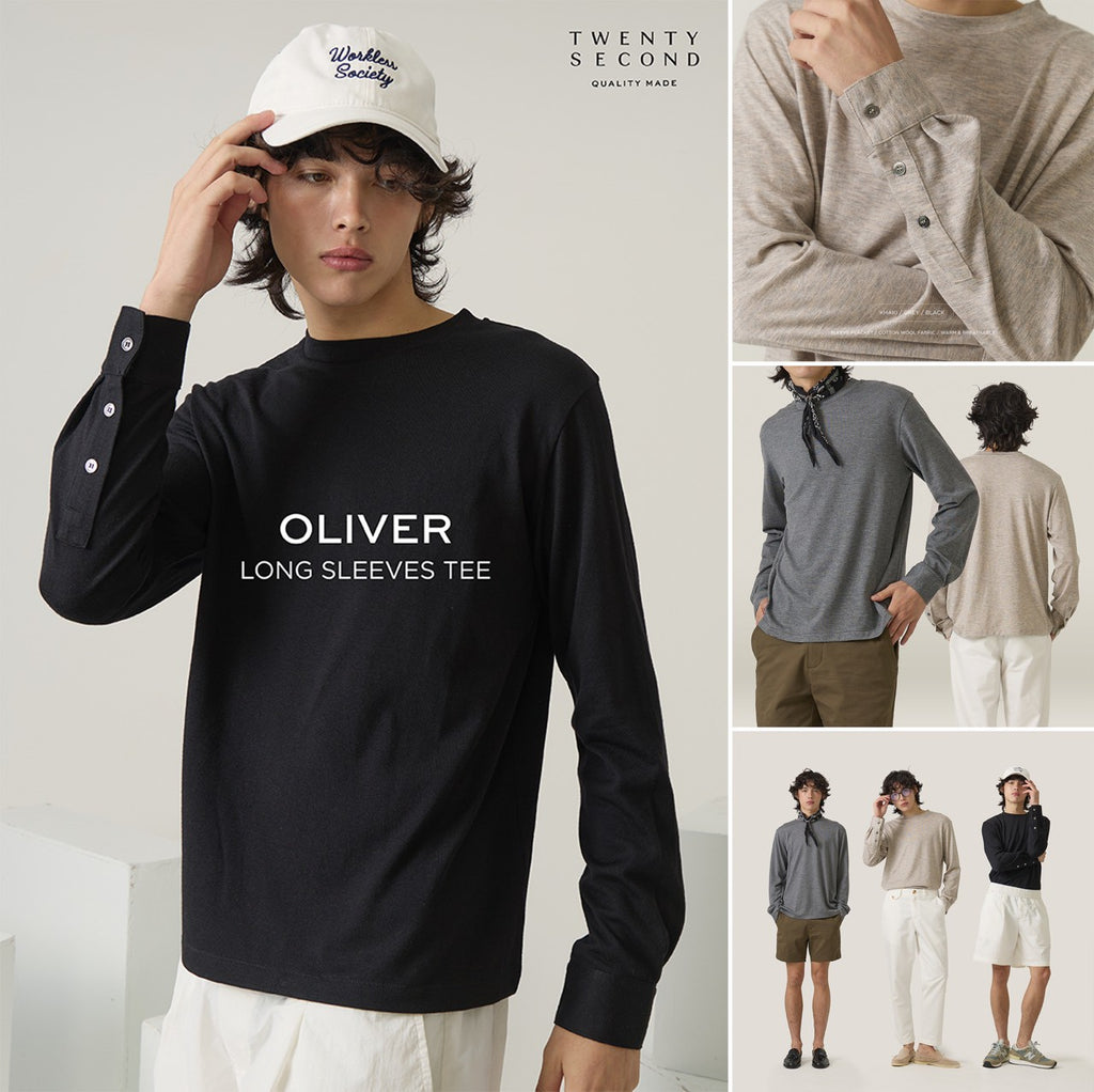 OLIVER LONG SLEEVES TEE - BLACK