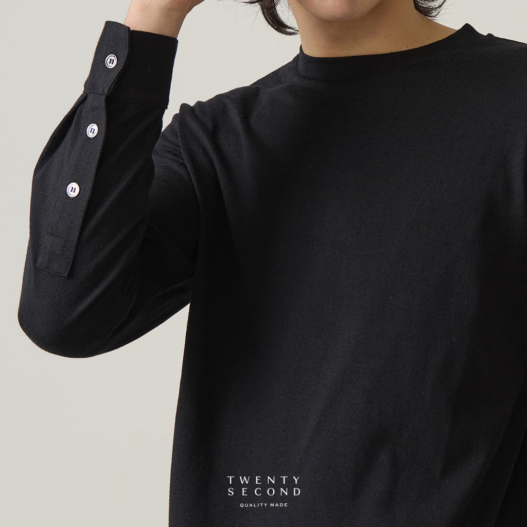 OLIVER LONG SLEEVES TEE - BLACK