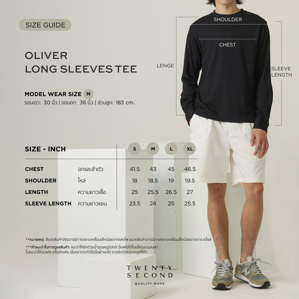 OLIVER LONG SLEEVES TEE - BLACK
