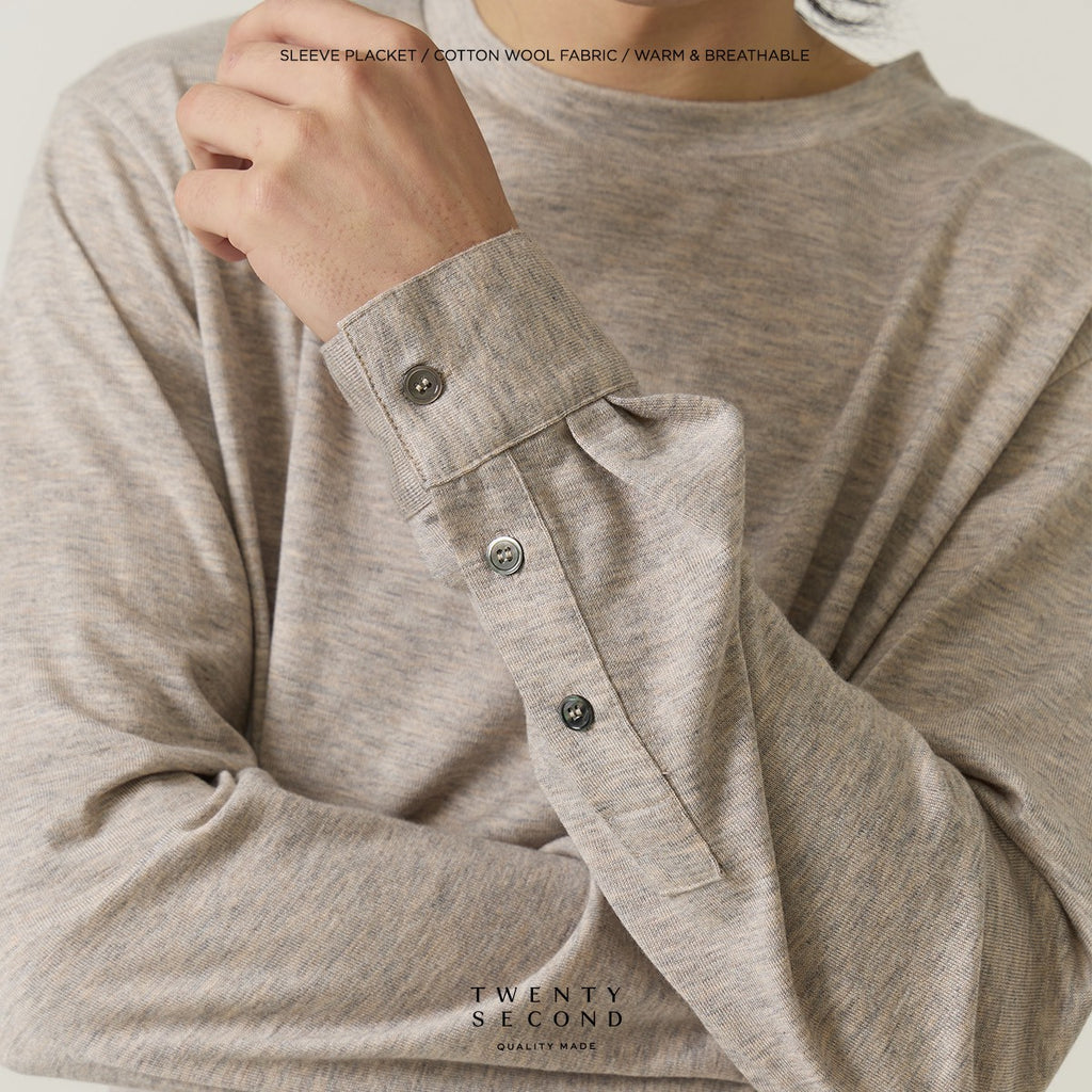 OLIVER LONG SLEEVES TEE - KHAKI